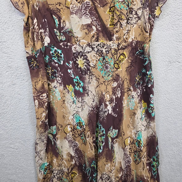Style & Co Maxi Dress Womens Plus 22W Brown Floral Boho Fairycore Butterfly - Picture 5 of 16
